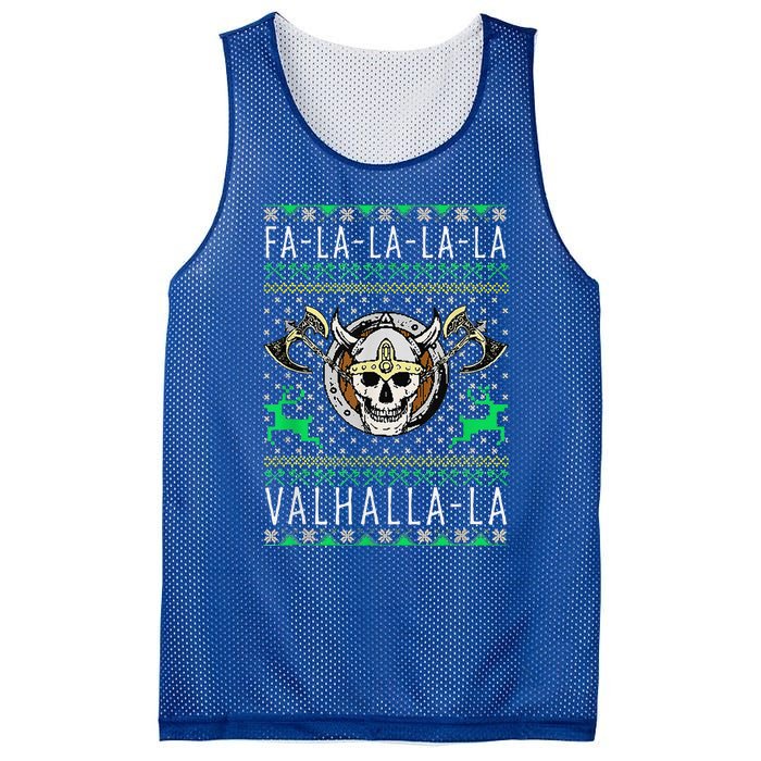 Fa La La La Valhalla La Viking God Ugly Christmas Mesh Reversible Basketball Jersey Tank