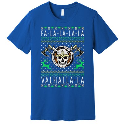 Fa La La La Valhalla La Viking God Ugly Christmas Premium T-Shirt