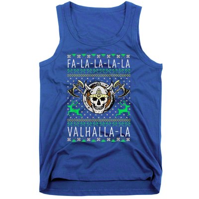 Fa La La La Valhalla La Viking God Ugly Christmas Tank Top