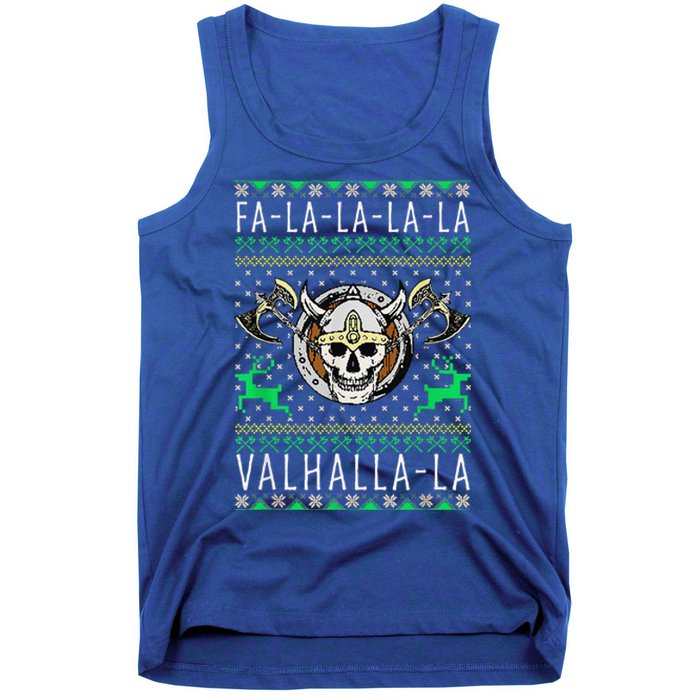 Fa La La La Valhalla La Viking God Ugly Christmas Tank Top