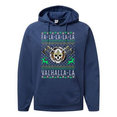 Fa La La La Valhalla La Viking God Ugly Christmas Performance Fleece Hoodie