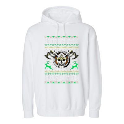 Fa La La La Valhalla La Viking God Ugly Christmas Garment-Dyed Fleece Hoodie