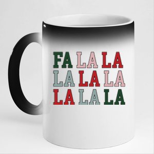 Fa La La La Mingo Flamingo Santa Pink Ugly Christmas Gift 11oz Black Color Changing Mug