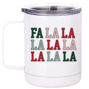 Fa La La La Mingo Flamingo Santa Pink Ugly Christmas Gift 12 oz Stainless Steel Tumbler Cup