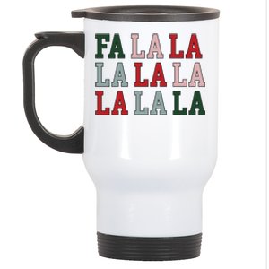 Fa La La La Mingo Flamingo Santa Pink Ugly Christmas Gift Stainless Steel Travel Mug