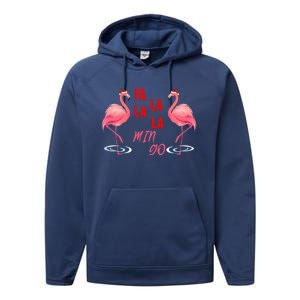 Fa La La La Mingo Matching Family Santa Flamingo Christmas Funny Gift Performance Fleece Hoodie