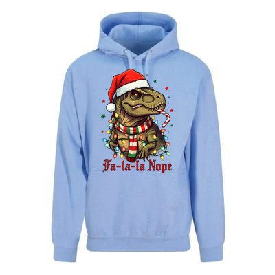 Fa La La La Nope Dinosaur Christmas Funny Holiday Unisex Surf Hoodie