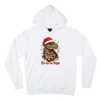 Fa La La La Nope Dinosaur Christmas Funny Holiday Hoodie