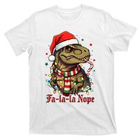 Fa La La La Nope Dinosaur Christmas Funny Holiday T-Shirt