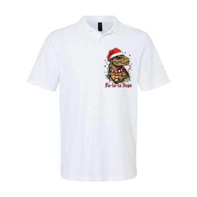 Fa La La La Nope Dinosaur Christmas Funny Holiday Softstyle Adult Sport Polo