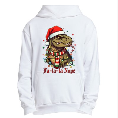 Fa La La La Nope Dinosaur Christmas Funny Holiday Urban Pullover Hoodie