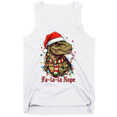 Fa La La La Nope Dinosaur Christmas Funny Holiday Tank Top