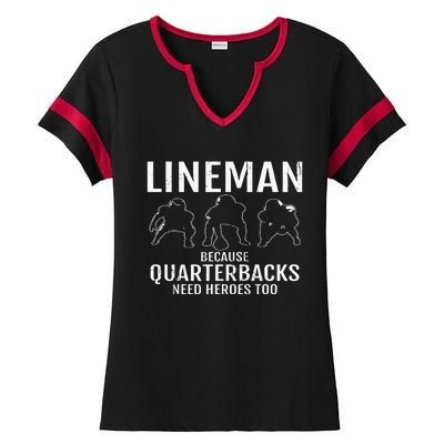 Football Lineman & Linemen Offensive Position Team Ladies Halftime Notch Neck Tee