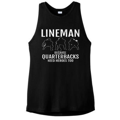 Football Lineman & Linemen Offensive Position Team Ladies PosiCharge Tri-Blend Wicking Tank