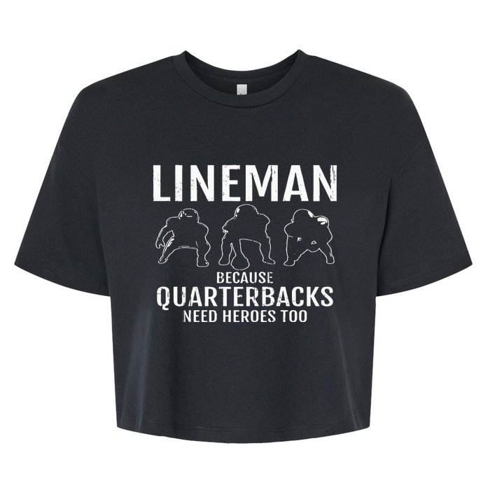 Football Lineman & Linemen Offensive Position Team Bella+Canvas Jersey Crop Tee