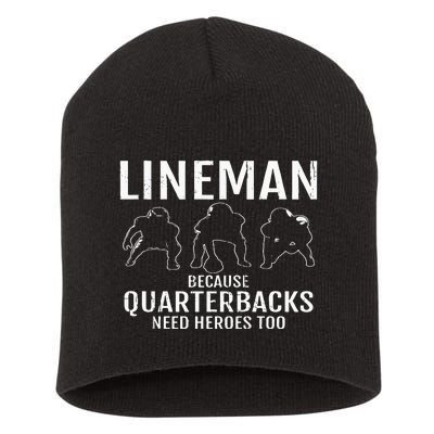 Football Lineman & Linemen Offensive Position Team Short Acrylic Beanie