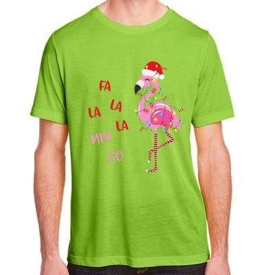 Fa La La Mingo Christmas Flamingo Tree Lights Santa Flamingo Adult ChromaSoft Performance T-Shirt