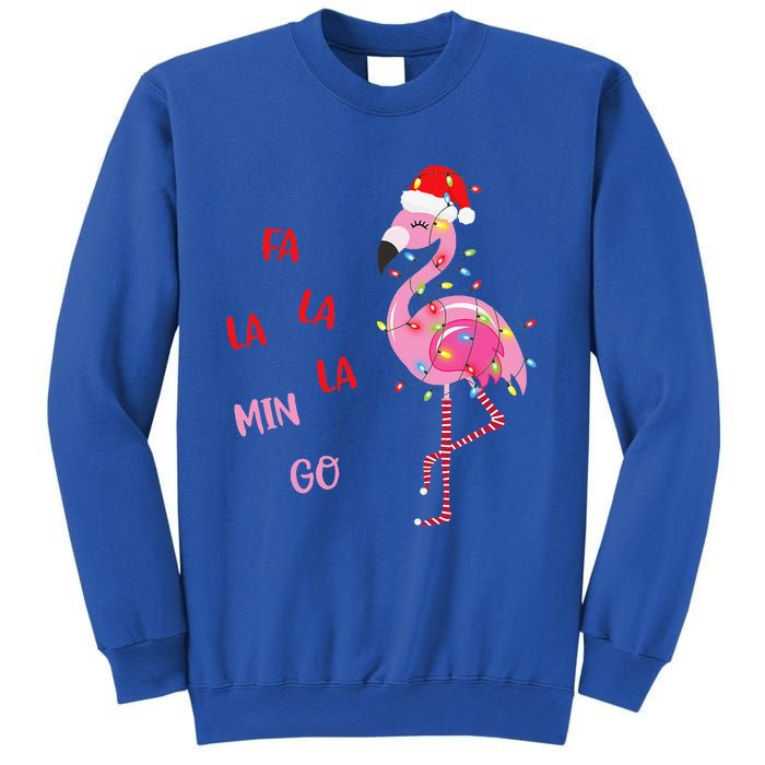 Fa La La Mingo Christmas Flamingo Tree Lights Santa Flamingo Sweatshirt