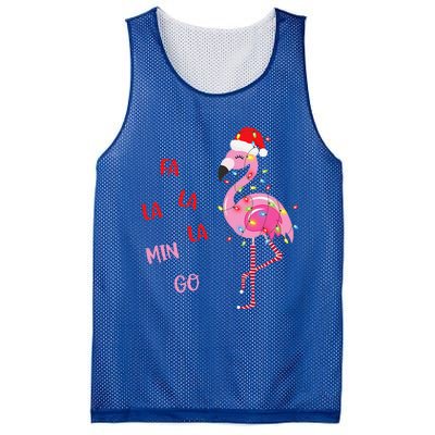 Fa La La Mingo Christmas Flamingo Tree Lights Santa Flamingo Mesh Reversible Basketball Jersey Tank