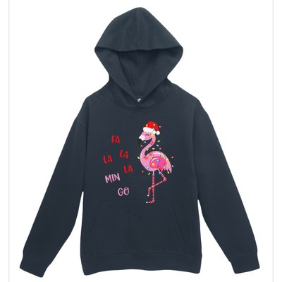 Fa La La Mingo Christmas Flamingo Tree Lights Santa Flamingo Urban Pullover Hoodie