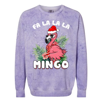 Fa La La La Mingo Santa Flamingos For Christmas Meaningful Gift Colorblast Crewneck Sweatshirt