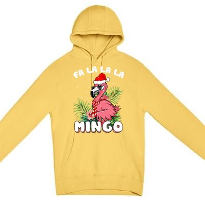 Fa La La La Mingo Santa Flamingos For Christmas Meaningful Gift Premium Pullover Hoodie