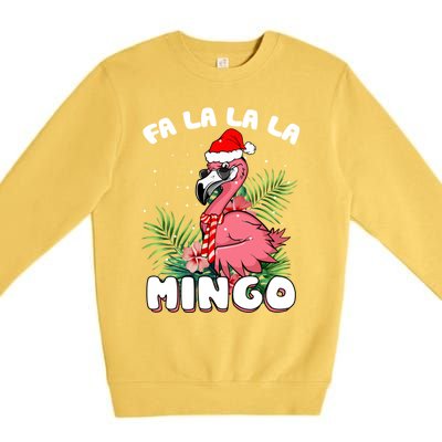 Fa La La La Mingo Santa Flamingos For Christmas Meaningful Gift Premium Crewneck Sweatshirt