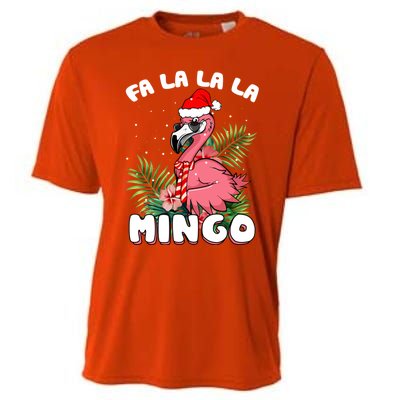 Fa La La La Mingo Santa Flamingos For Christmas Meaningful Gift Cooling Performance Crew T-Shirt