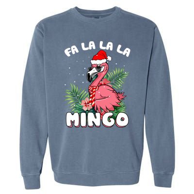 Fa La La La Mingo Santa Flamingos For Christmas Meaningful Gift Garment-Dyed Sweatshirt