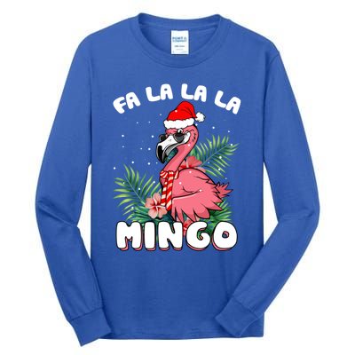 Fa La La La Mingo Santa Flamingos For Christmas Meaningful Gift Tall Long Sleeve T-Shirt