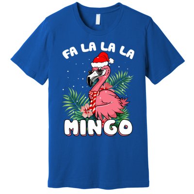 Fa La La La Mingo Santa Flamingos For Christmas Meaningful Gift Premium T-Shirt