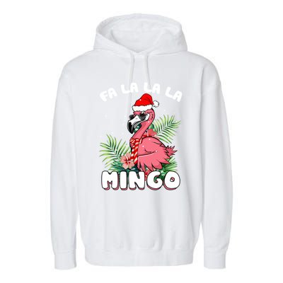 Fa La La La Mingo Santa Flamingos For Christmas Meaningful Gift Garment-Dyed Fleece Hoodie