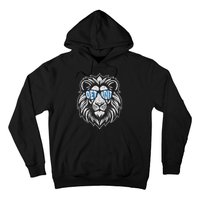 Funny Lion Lovers Wearing Glasses Retro Vintage Style Hoodie