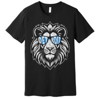 Funny Lion Lovers Wearing Glasses Retro Vintage Style Premium T-Shirt