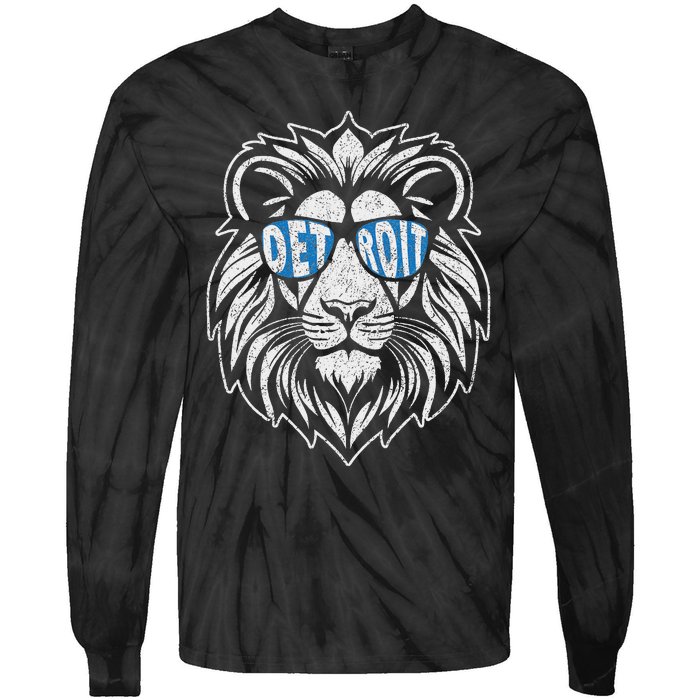 Funny Lion Lovers Wearing Glasses Retro Vintage Style Tie-Dye Long Sleeve Shirt