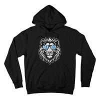 Funny Lion Lovers Wearing Glasses Retro Vintage Style Tall Hoodie