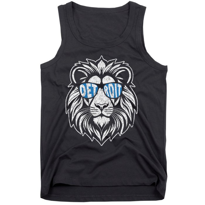 Funny Lion Lovers Wearing Glasses Retro Vintage Style Tank Top