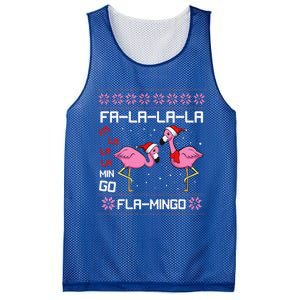 Fa La La Mingo Christmas Pajama Cute Flamingo Ugly XMas Mesh Reversible Basketball Jersey Tank