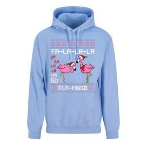 Fa La La Mingo Christmas Pajama Cute Flamingo Ugly XMas Unisex Surf Hoodie