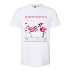 Fa La La Mingo Christmas Pajama Cute Flamingo Ugly XMas Softstyle CVC T-Shirt