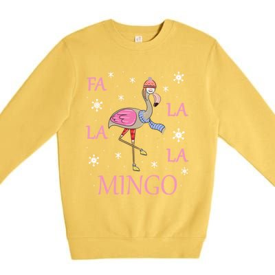 Fa La La La Mingo Xmas Holiday Santa Flamingo Christmas Gift Premium Crewneck Sweatshirt