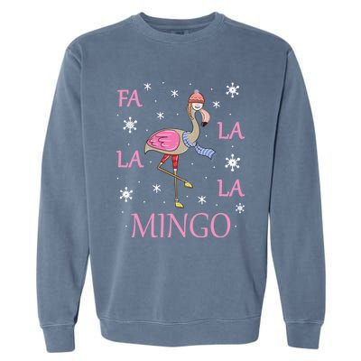 Fa La La La Mingo Xmas Holiday Santa Flamingo Christmas Gift Garment-Dyed Sweatshirt