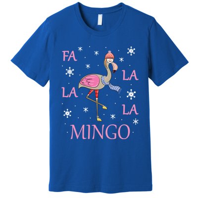 Fa La La La Mingo Xmas Holiday Santa Flamingo Christmas Gift Premium T-Shirt