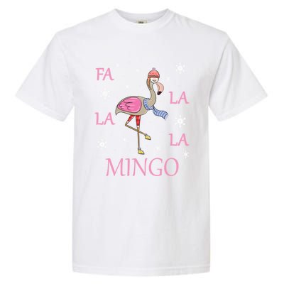 Fa La La La Mingo Xmas Holiday Santa Flamingo Christmas Gift Garment-Dyed Heavyweight T-Shirt