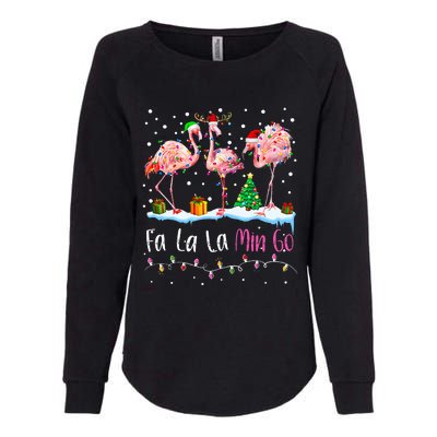 Fa La La La Mingo Flamingo Christmas  Xmas Womens California Wash Sweatshirt