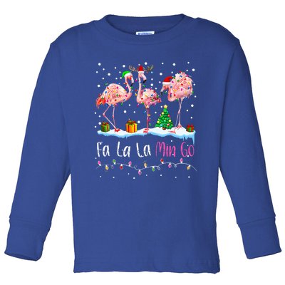 Fa La La La Mingo Flamingo Christmas  Xmas Toddler Long Sleeve Shirt