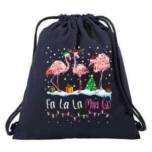 Fa La La La Mingo Flamingo Christmas  Xmas Drawstring Bag