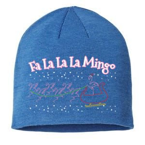 Fa La La La Mingo Pink Flamingo Santa Claus Reindeer Sleigh Cool Gift Sustainable Beanie