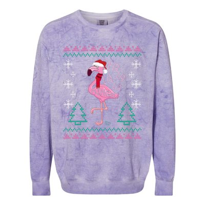 Fa La La Mingo Christmas Sweater Style Flamingo Gift Colorblast Crewneck Sweatshirt