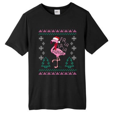 Fa La La Mingo Christmas Sweater Style Flamingo Gift Tall Fusion ChromaSoft Performance T-Shirt